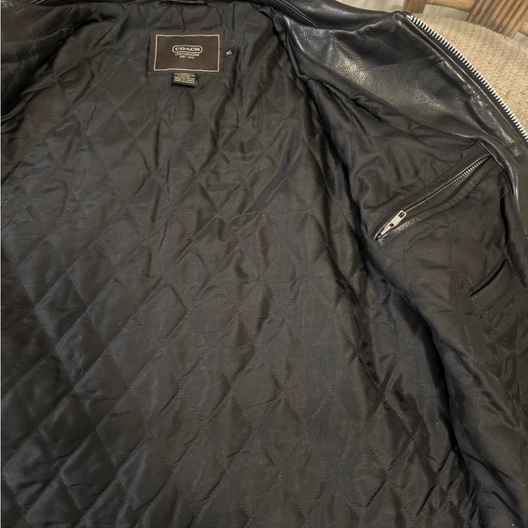 Coach Mens Black Leather Motorcycle/ Biker Zip Jacket Sz XL - Picture 4 of 7